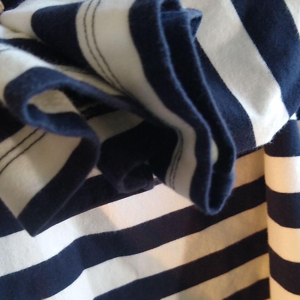women's M-L-XL navy & white Polo stretchy stripes - Picture 9 of 14